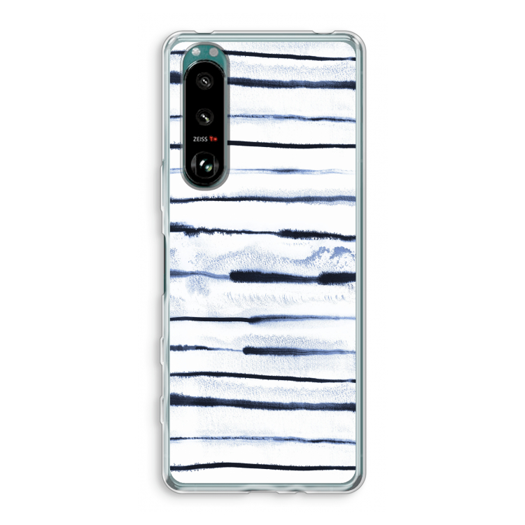 Ink Stripes: Sony Xperia 5 III Transparant Hoesje