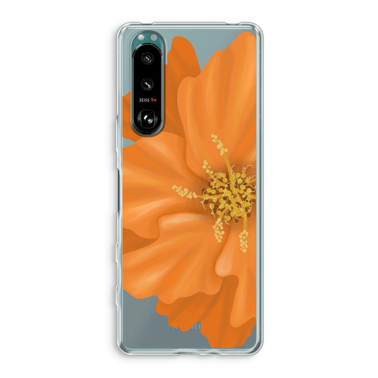 Orange Ellila flower: Sony Xperia 5 III Transparant Hoesje