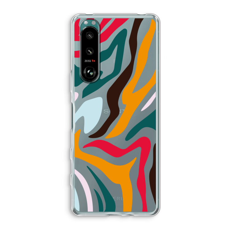 Colored Zebra: Sony Xperia 5 III Transparant Hoesje