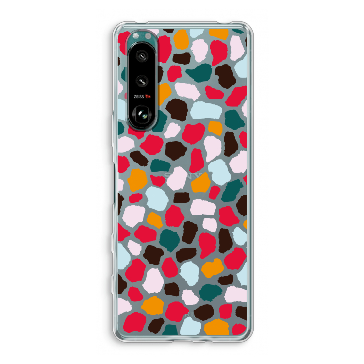 Colored Giraffe: Sony Xperia 5 III Transparant Hoesje