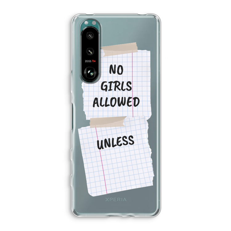 No Girls Allowed Unless: Sony Xperia 5 III Transparant Hoesje