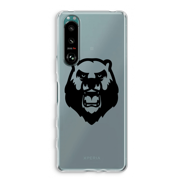 Angry Bear (black): Sony Xperia 5 III Transparant Hoesje