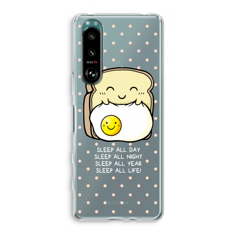 Sleep All Day: Sony Xperia 5 III Transparant Hoesje
