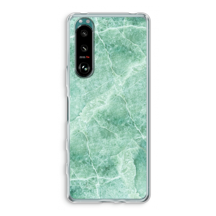 Groen marmer: Sony Xperia 5 III Transparant Hoesje