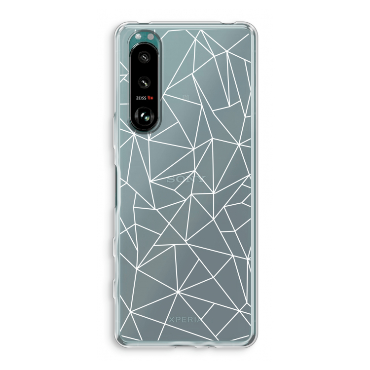 Geometrische lijnen wit: Sony Xperia 5 III Transparant Hoesje