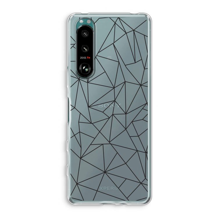 Geometrische lijnen zwart: Sony Xperia 5 III Transparant Hoesje