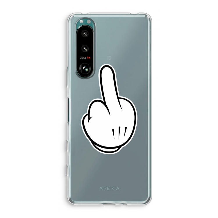 Middle finger white: Sony Xperia 5 III Transparant Hoesje