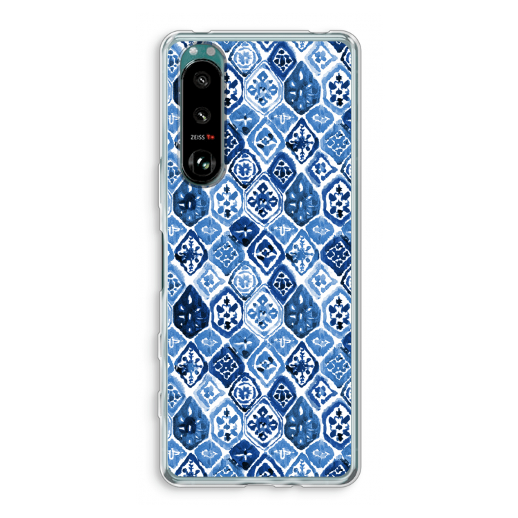 Blauw motief: Sony Xperia 5 III Transparant Hoesje