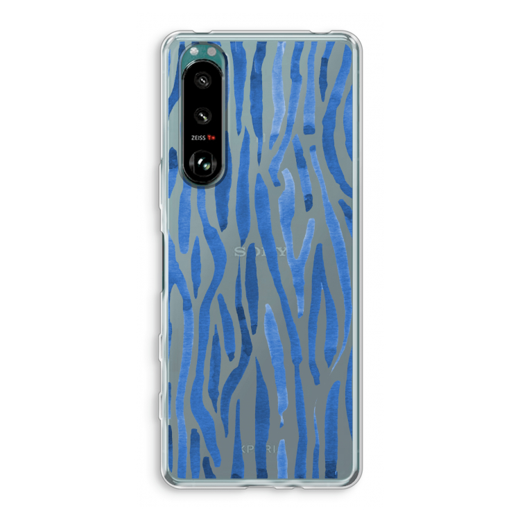 Blauwe nerven: Sony Xperia 5 III Transparant Hoesje