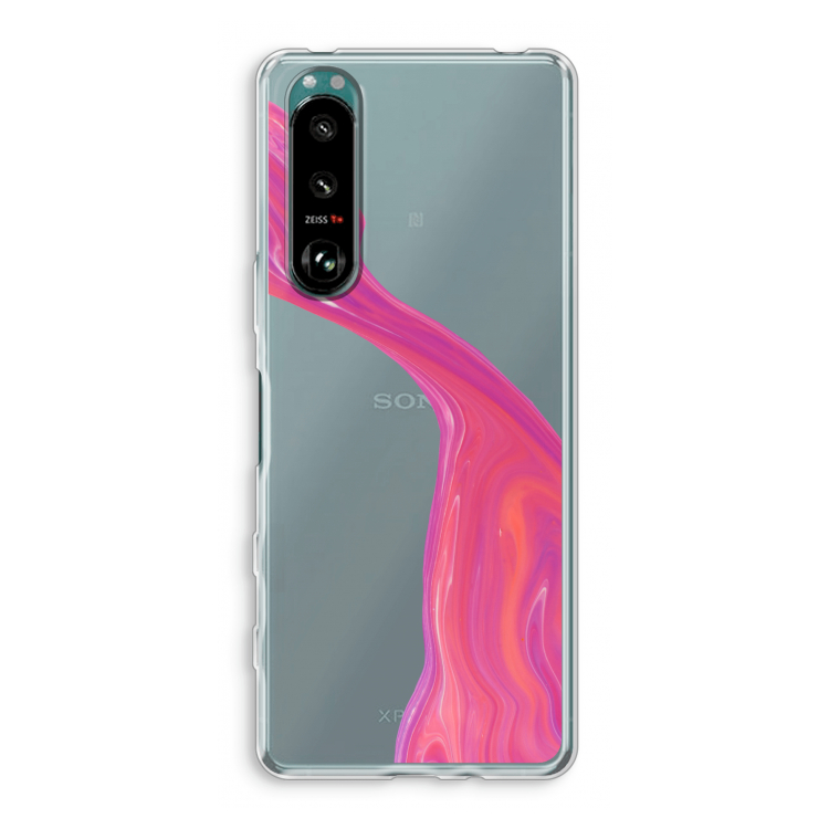 Paarse stroom: Sony Xperia 5 III Transparant Hoesje