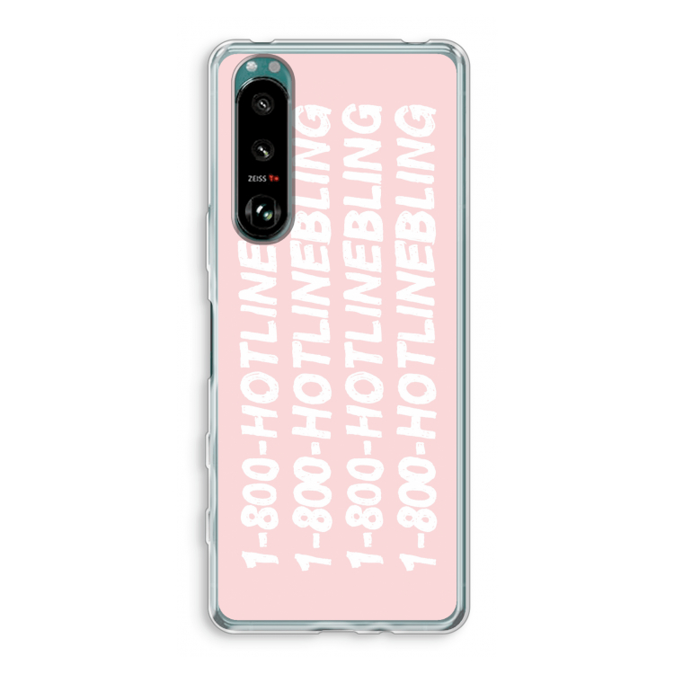 Hotline bling pink: Sony Xperia 5 III Transparant Hoesje