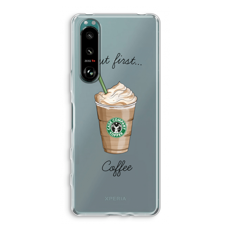 But first coffee: Sony Xperia 5 III Transparant Hoesje