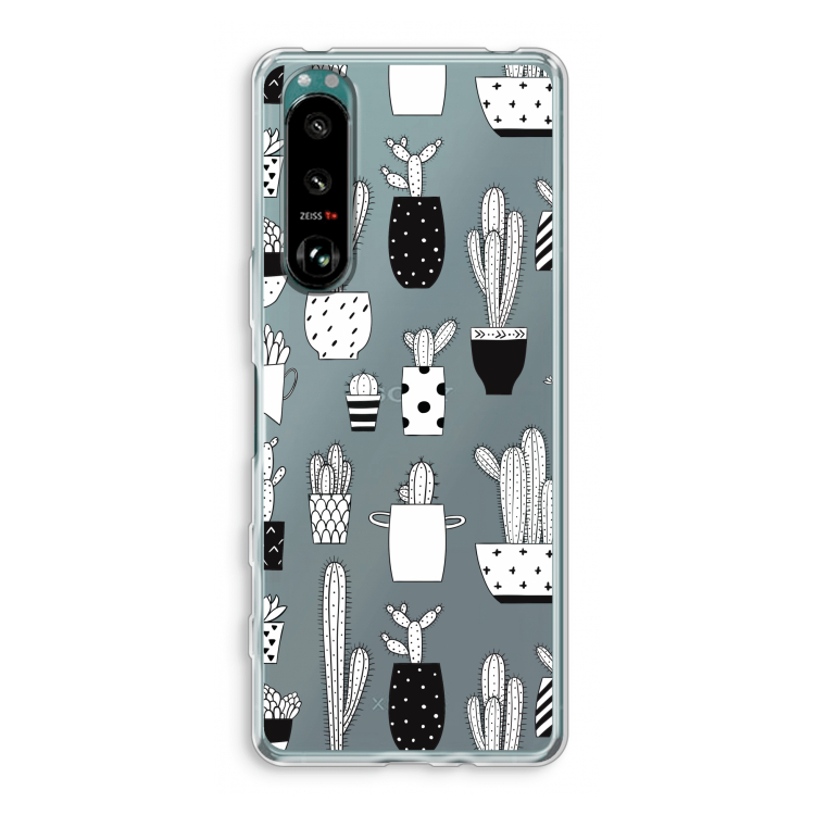 Cactusmotief: Sony Xperia 5 III Transparant Hoesje