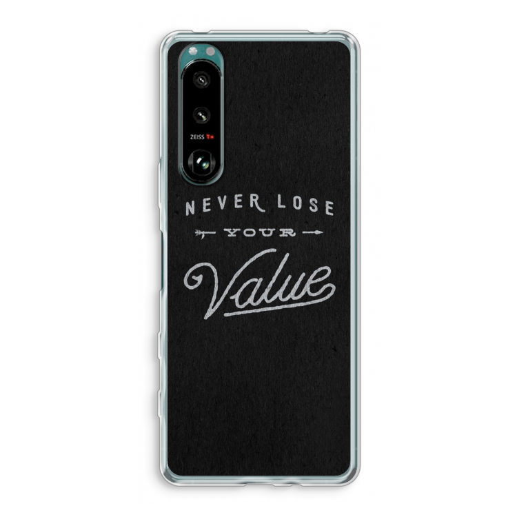 Never lose your value: Sony Xperia 5 III Transparant Hoesje