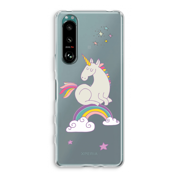 Regenboog eenhoorn: Sony Xperia 5 III Transparant Hoesje