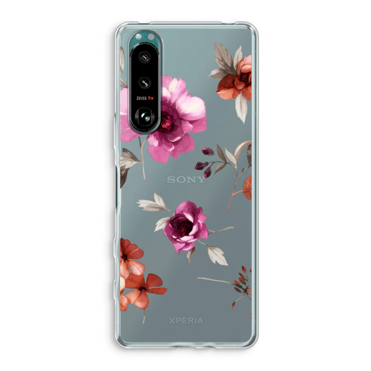Geschilderde bloemen: Sony Xperia 5 III Transparant Hoesje