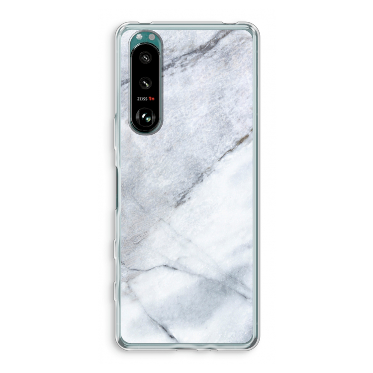 Witte marmer: Sony Xperia 5 III Transparant Hoesje