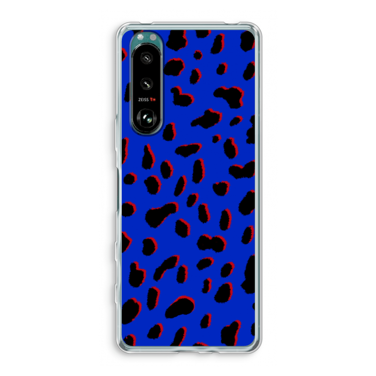 Blue Leopard: Sony Xperia 5 III Transparant Hoesje