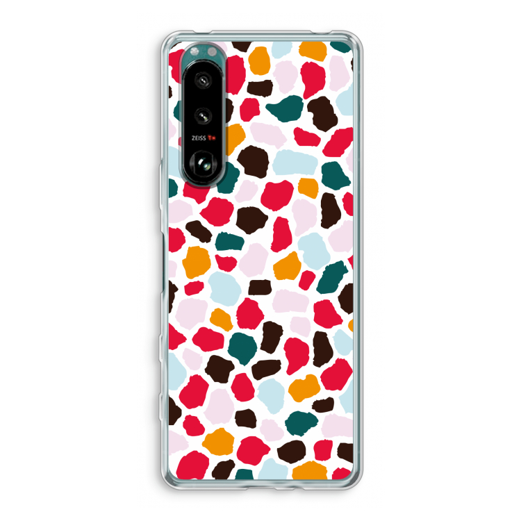 Colored Giraffe: Sony Xperia 5 III Transparant Hoesje