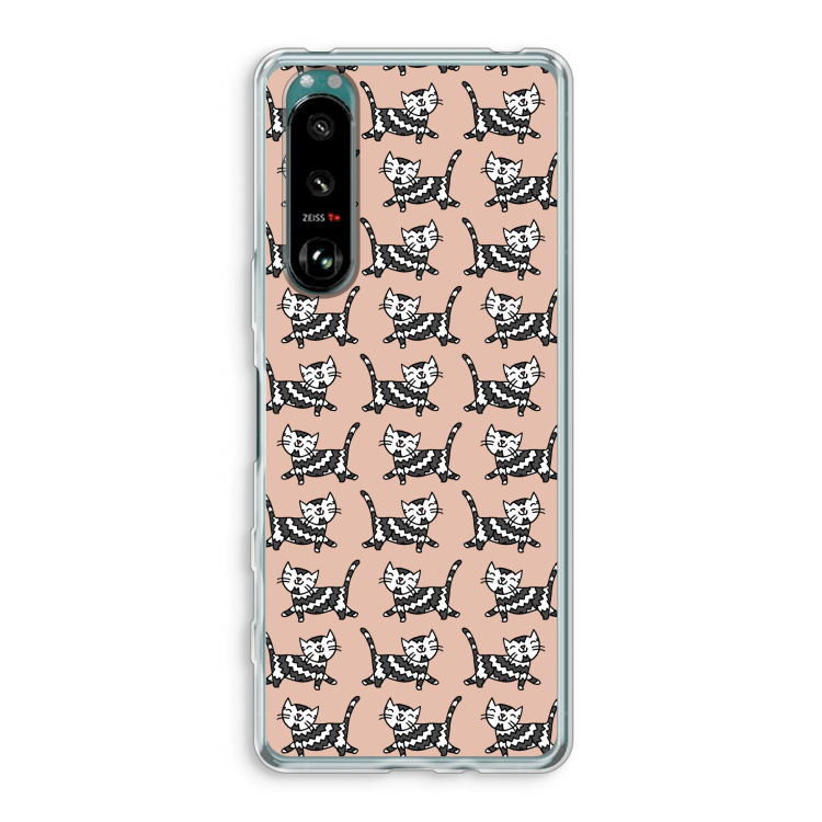 Zwarte poes: Sony Xperia 5 III Transparant Hoesje