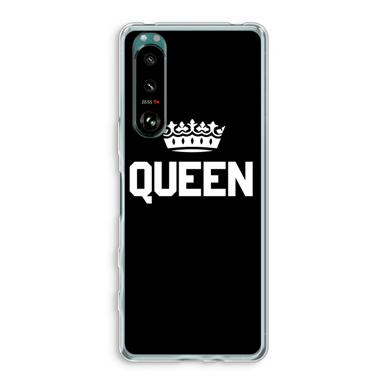 Queen zwart: Sony Xperia 5 III Transparant Hoesje