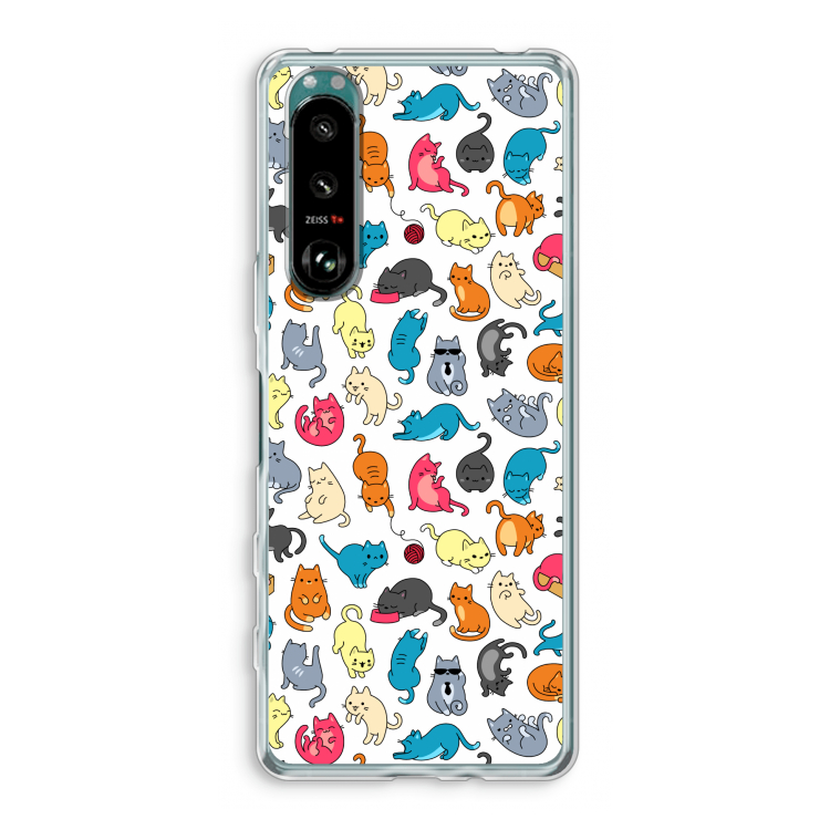 Kleurrijke katten: Sony Xperia 5 III Transparant Hoesje