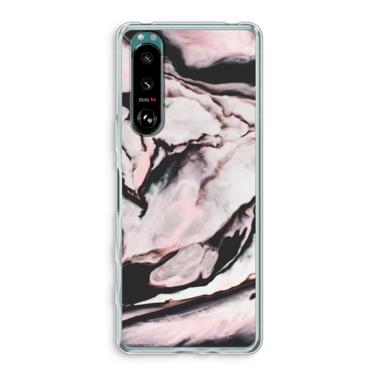 Roze stroom: Sony Xperia 5 III Transparant Hoesje