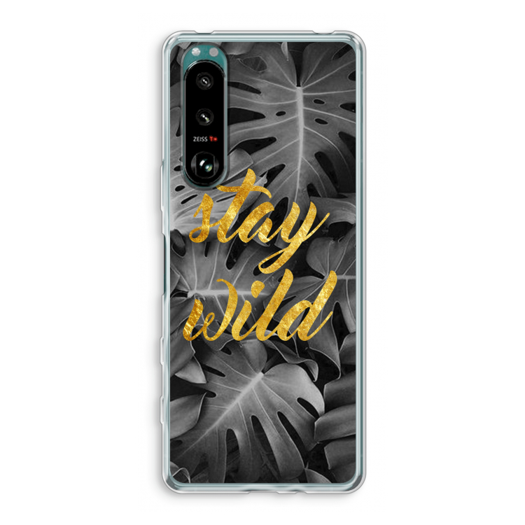 Stay wild: Sony Xperia 5 III Transparant Hoesje