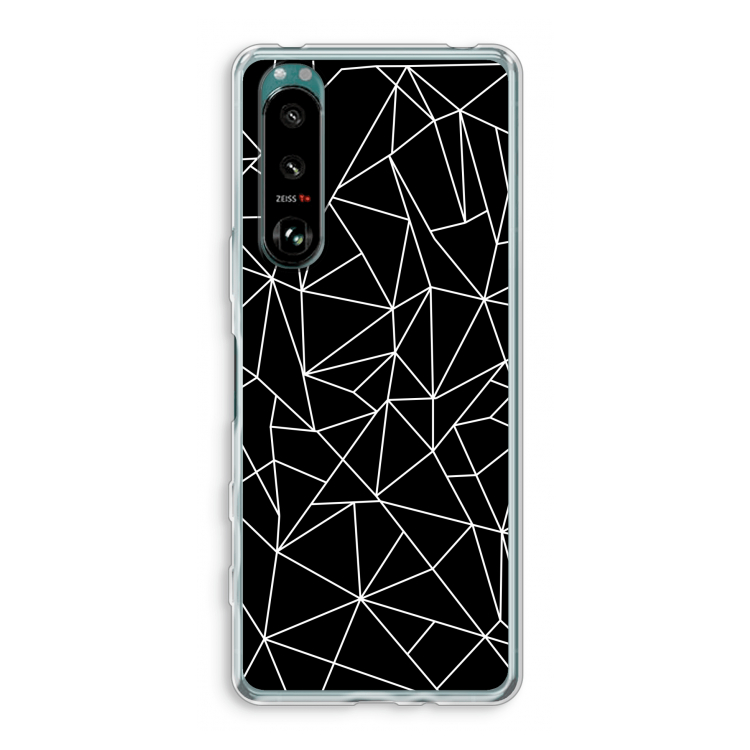 Geometrische lijnen wit: Sony Xperia 5 III Transparant Hoesje