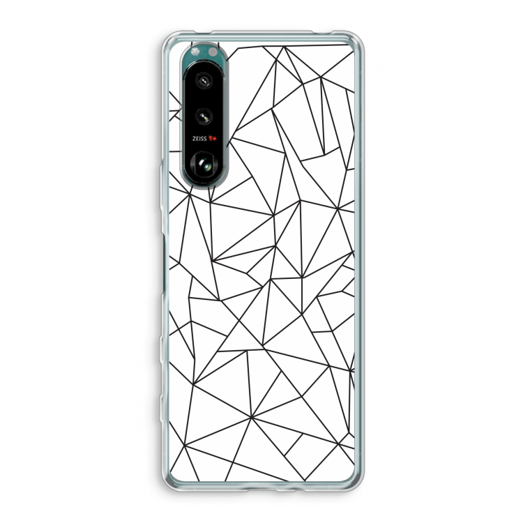 Geometrische lijnen zwart: Sony Xperia 5 III Transparant Hoesje