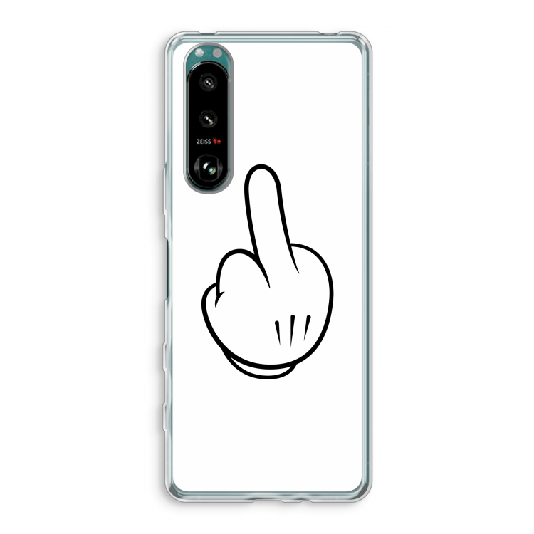 Middle finger white: Sony Xperia 5 III Transparant Hoesje