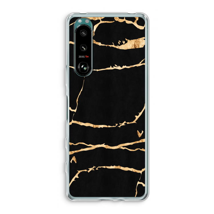 Gouden marmer: Sony Xperia 5 III Transparant Hoesje