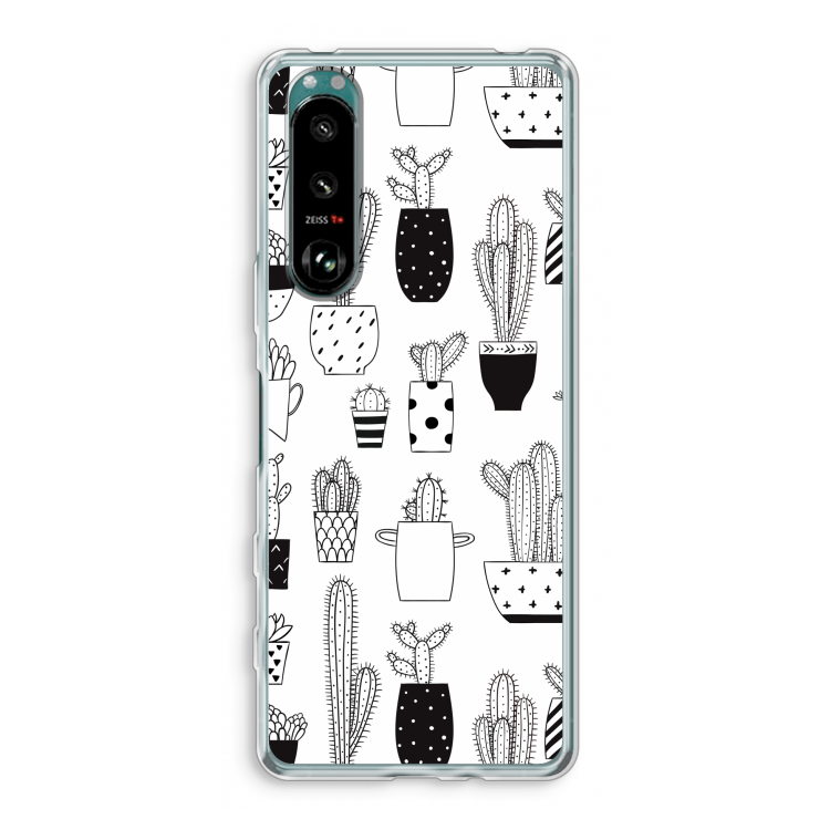 Cactusmotief: Sony Xperia 5 III Transparant Hoesje