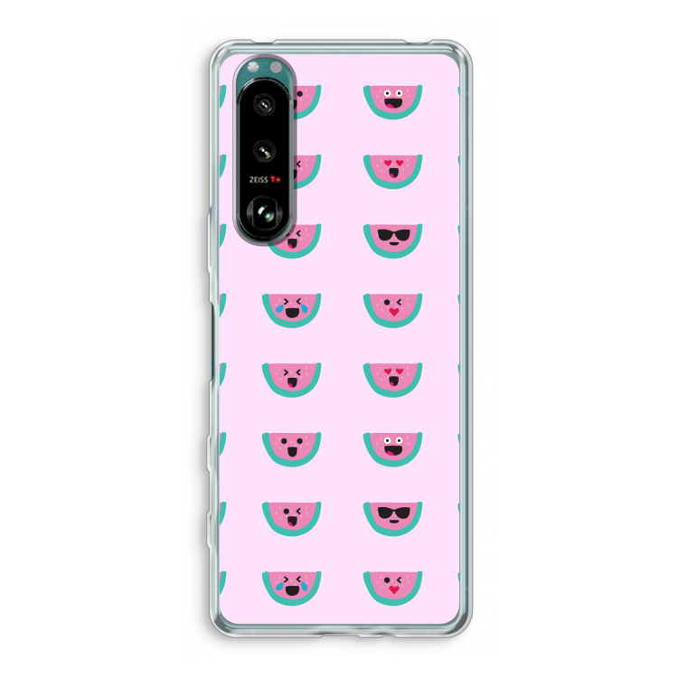Smiley watermeloenprint: Sony Xperia 5 III Transparant Hoesje