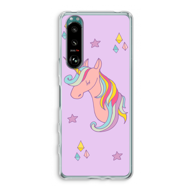 Roze eenhoorn: Sony Xperia 5 III Transparant Hoesje