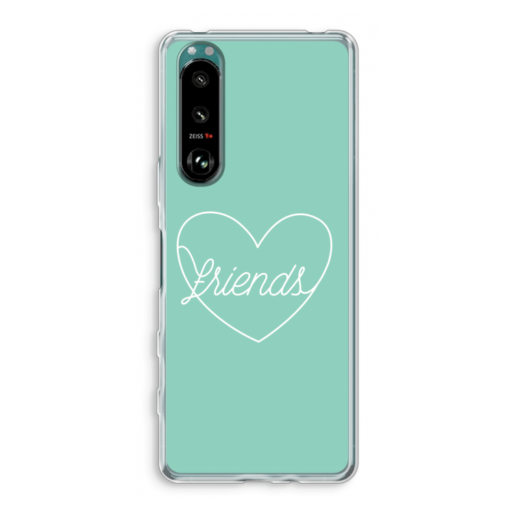 Friends heart pastel: Sony Xperia 5 III Transparant Hoesje