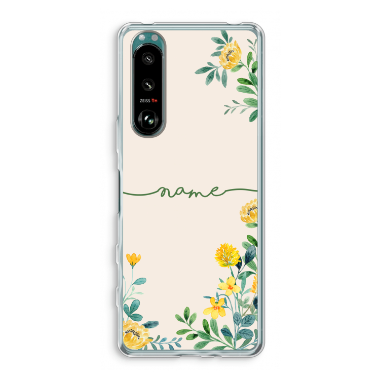 Gele bloemen: Sony Xperia 5 III Transparant Hoesje