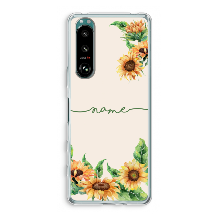 Zonnebloemen: Sony Xperia 5 III Transparant Hoesje