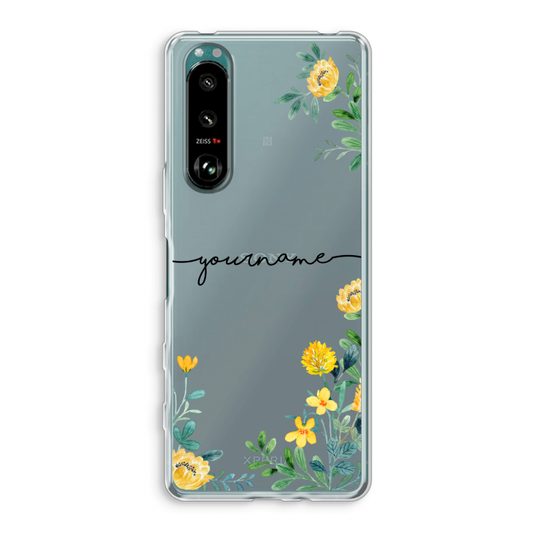 Gele bloemen: Sony Xperia 5 III Transparant Hoesje