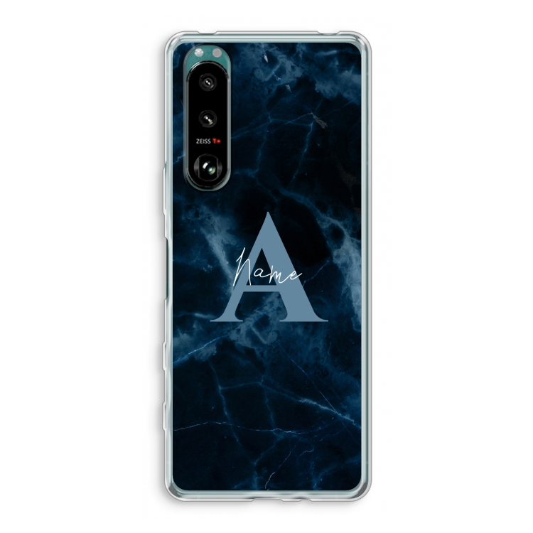 Midnight Marble: Sony Xperia 5 III Transparant Hoesje