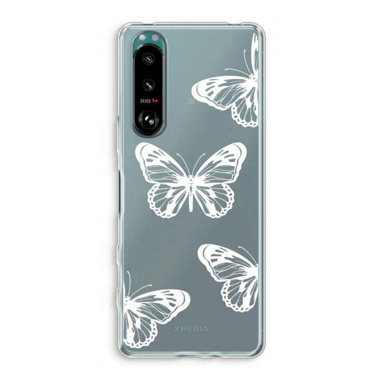 White butterfly: Sony Xperia 5 III Transparant Hoesje