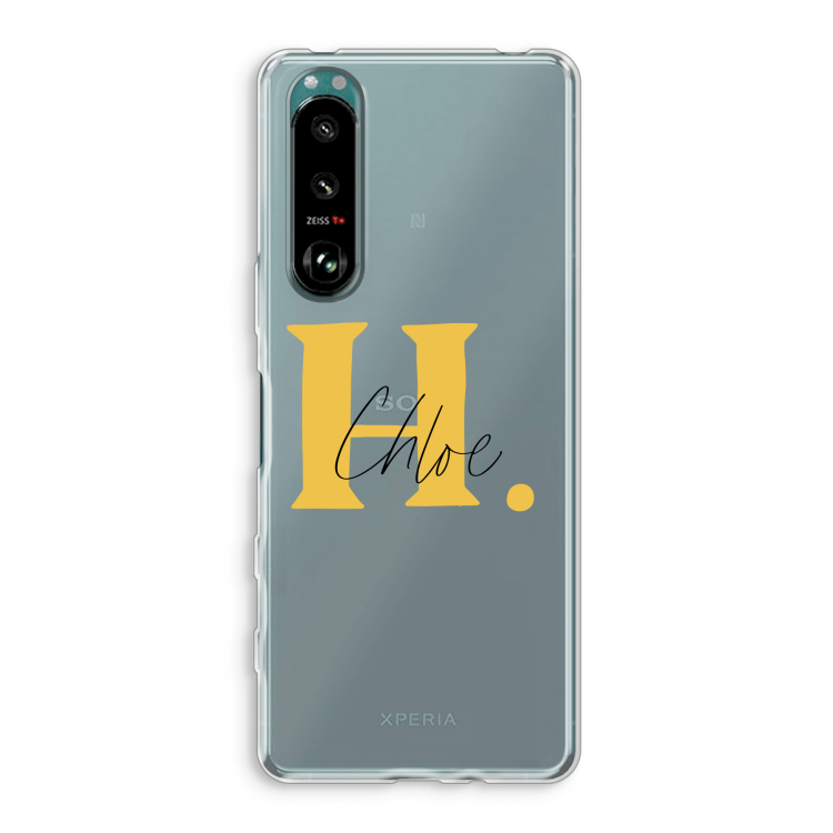 Amber Script: Sony Xperia 5 III Transparant Hoesje