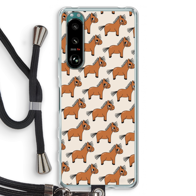 Pony: Sony Xperia 5 III Transparant Hoesje met koord