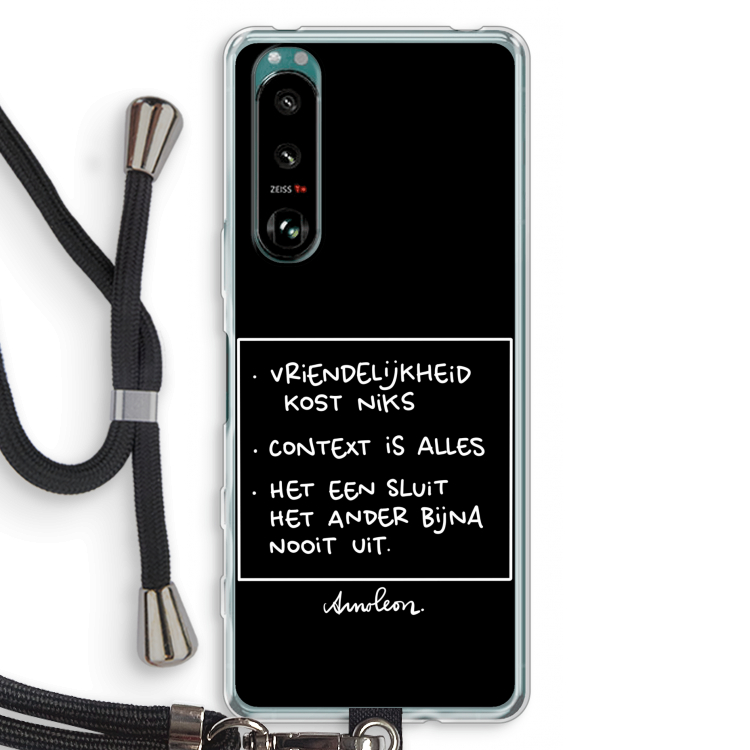 Mijn Motto's: Sony Xperia 5 III Transparant Hoesje met koord