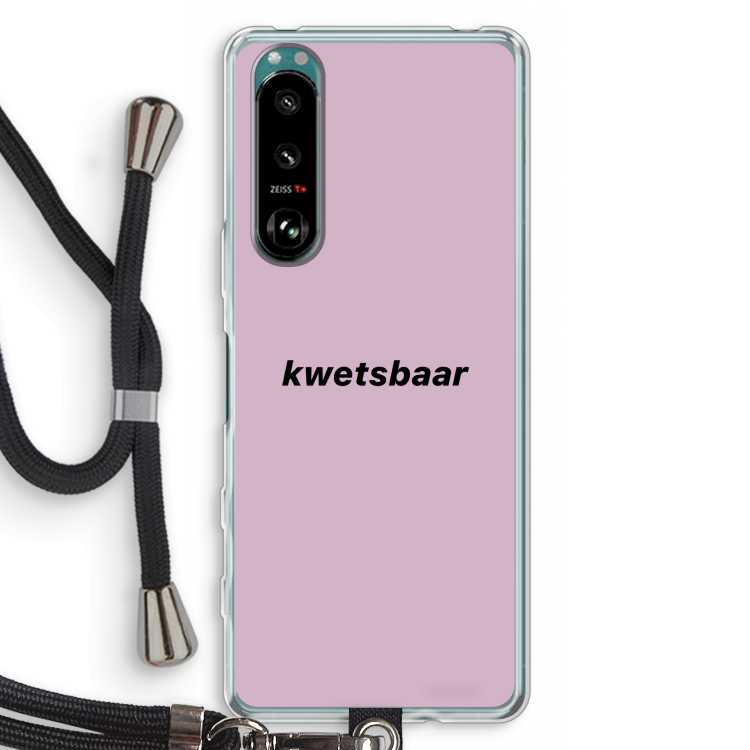 kwetsbaar: Sony Xperia 5 III Transparant Hoesje met koord