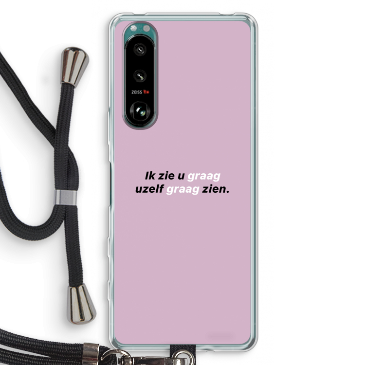 uzelf graag zien: Sony Xperia 5 III Transparant Hoesje met koord