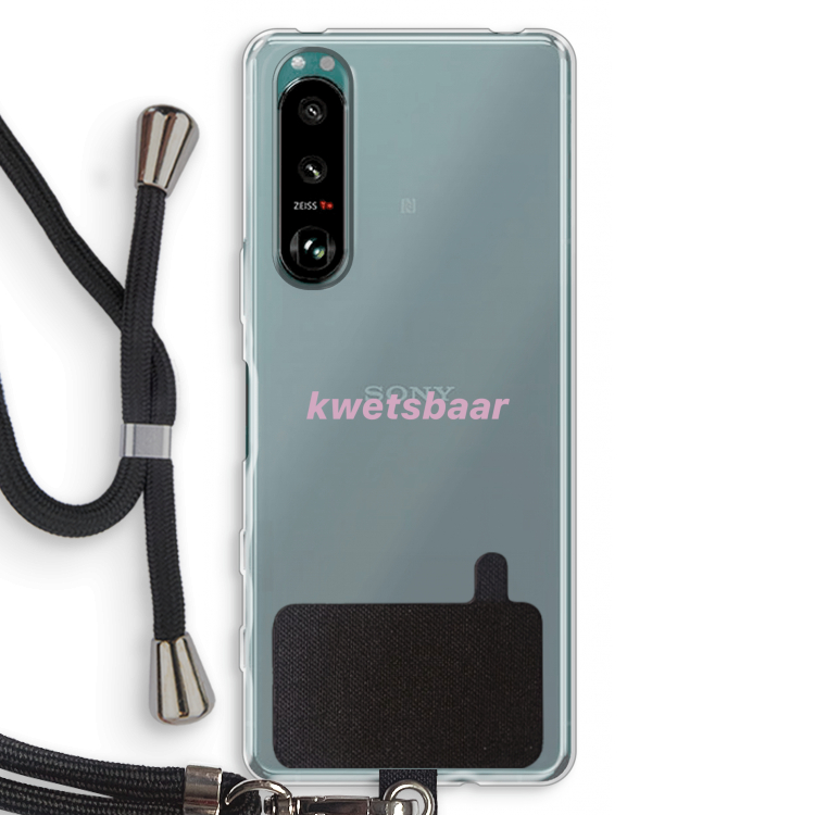 kwetsbaar: Sony Xperia 5 III Transparant Hoesje met koord