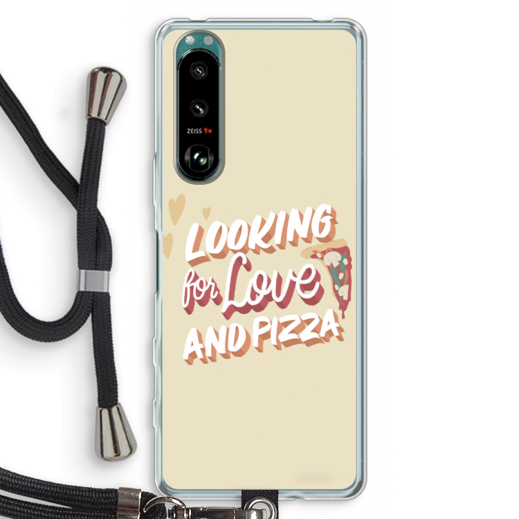 Pizza is the answer: Sony Xperia 5 III Transparant Hoesje met koord