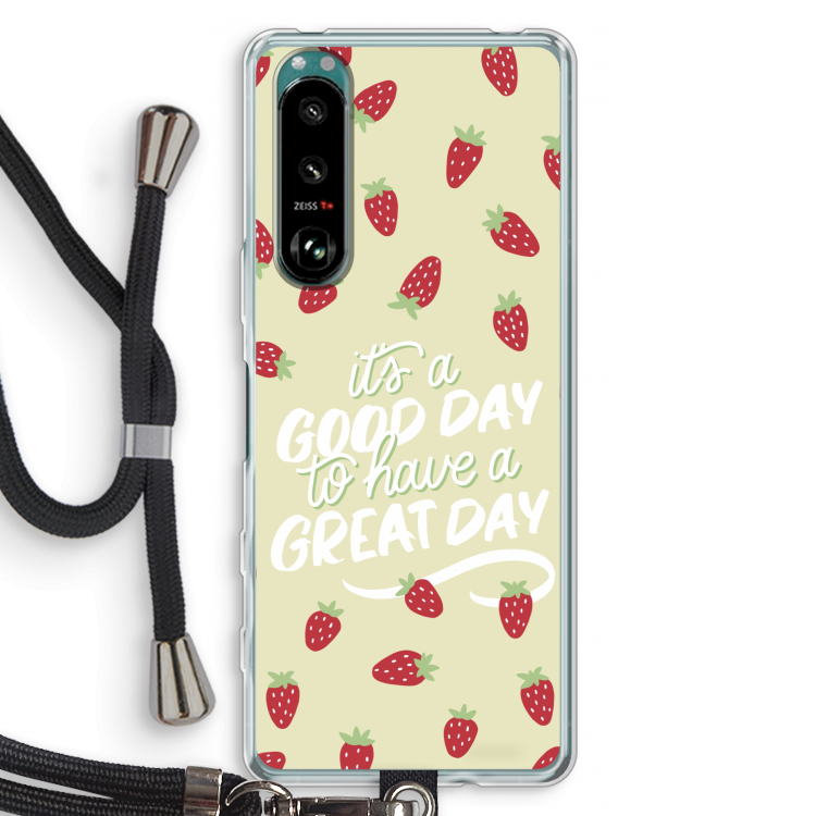 Don't forget to have a great day: Sony Xperia 5 III Transparant Hoesje met koord