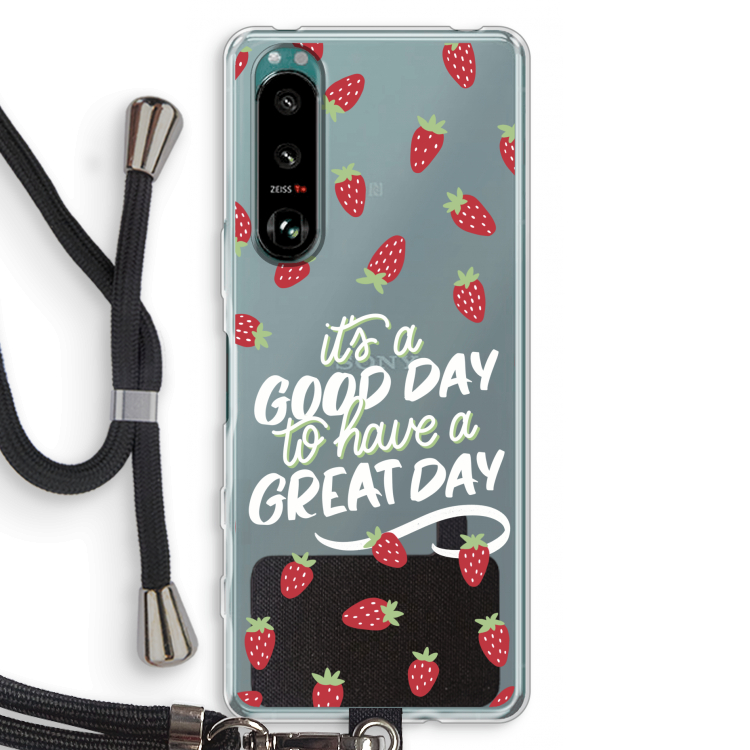 Don't forget to have a great day: Sony Xperia 5 III Transparant Hoesje met koord
